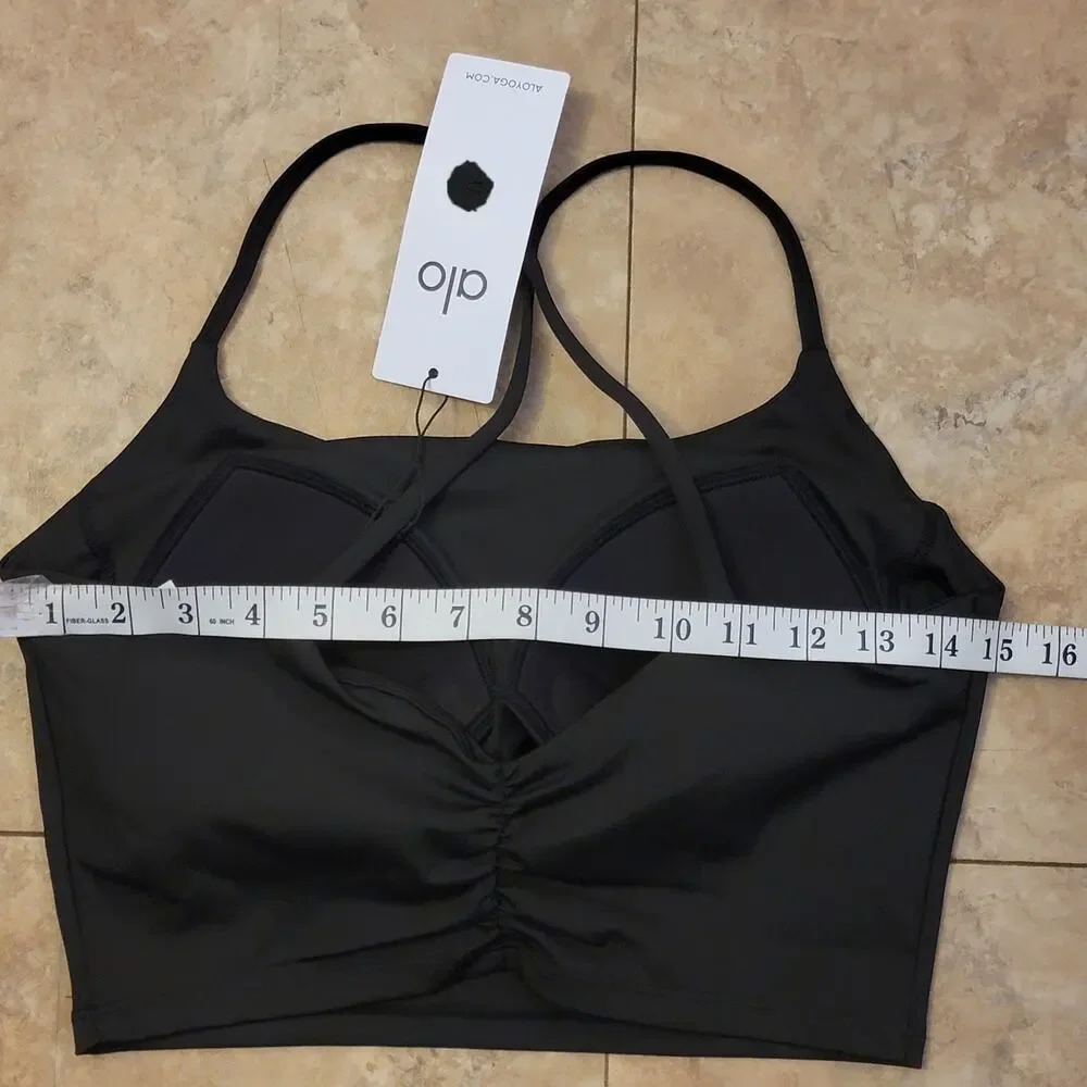 Alo Yoga L Skirt Set Sport Bra Black Activewear Athleisure Pickleball Tennis New